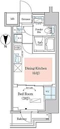 Urbanex深川木場 1DKの間取図画像