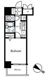 トーシンフェニックス田町 3階1Kの間取り