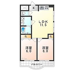 新栄プロパティー4 2LDKの間取図画像