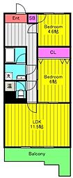 モンテフレンテ 2LDKの間取図画像