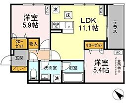 D-Lupinus 2LDKの間取図画像