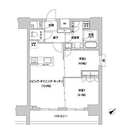 メトロステージウエノ 2LDKの間取図画像