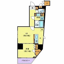 東京メトロ日比谷線 三ノ輪駅 徒歩2分の賃貸マンション 5階1LDKの間取り