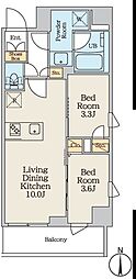CREATIF本所吾妻橋 2LDKの間取図画像