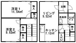リースランド富士見4 2LKの間取図画像