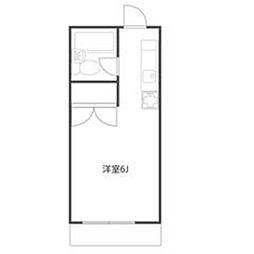 一秀ハイム ワンルームの間取図画像