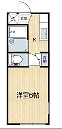 パークサイドアゼリア 1Kの間取図画像