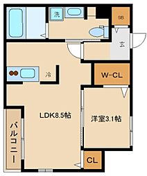 S・FLAT4 1LDKの間取図画像