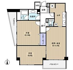 サニーコート都立大 2LDKの間取図画像