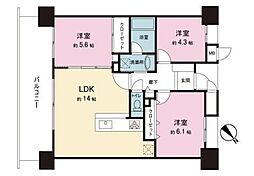 レクシオ千葉マリンゲート 3LDKの間取図画像