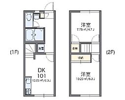レオパレスミカドB 2DKの間取図画像