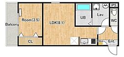ジーメゾン座間ザミール 1LDKの間取図画像