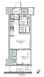 ワンルーフレジデンス木場イースト 8階1DKの間取り