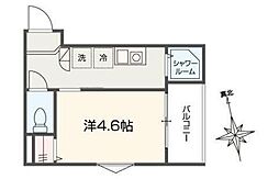 アイウシ梅島 1Kの間取図画像