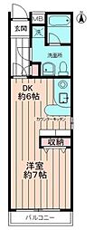 菱和パレス世田谷桜丘 1DKの間取図画像