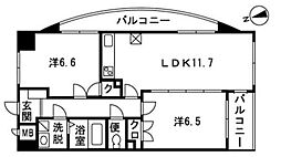エーデルハイム湘南 2LDKの間取図画像