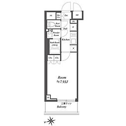 ブランシエスタ荻窪 7階1Kの間取り