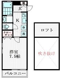 ハイムミキ 1Kの間取図画像