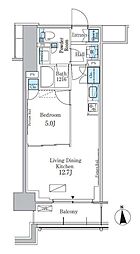 パークアクシス新宿百人町 1LDKの間取図画像