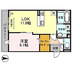 メディオそうじじ 1LDKの間取図画像
