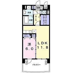 サウスグランパス 5階1LDKの間取り