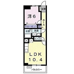 アンジュ 1LDKの間取図画像