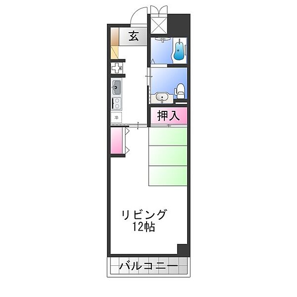 大阪府泉大津市東豊中町１丁目(賃貸マンション1K・3階・35.10㎡)の写真 その2