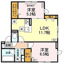 （仮）江戸川区西瑞江4丁目PJ 1階2LDKの間取り