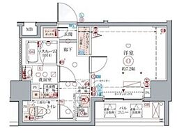 クレヴィスタ中野新橋 5階1Kの間取り
