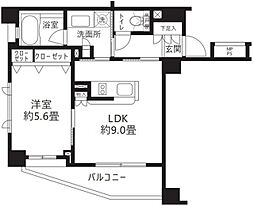 クリオ渋谷ラ・モード 5階1LDKの間取り