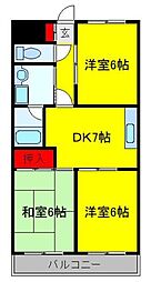 ひかりコーポ 3DKの間取図画像