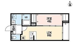 板橋区高島平1丁目アパート 1LDKの間取図画像