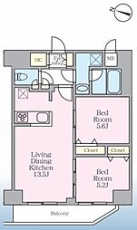 S-RESIDENCE板橋大山clair 2LDKの間取図画像