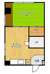 菊地マンション 1DKの間取図画像