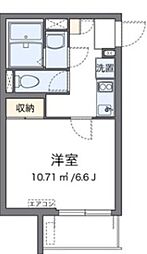 クレイノサンフラワー中台 2階1Kの間取り