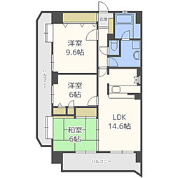 スカイハイツ県庁前 3LDKの間取図画像