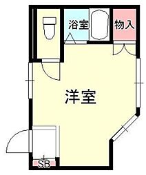 コーポ天子山第3 ワンルームの間取図画像