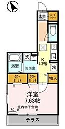 アルカンシェル 1Kの間取図画像