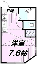 ウィスタリア2 ワンルームの間取図画像