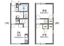 レオパレスフロラシオン2 2DKの間取図画像
