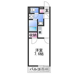 レオネクストセロシアガーデン 1Kの間取図画像