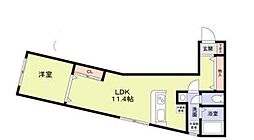 Ecoluxe 1LDKの間取図画像