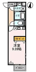 アムールプリエ ワンルームの間取図画像