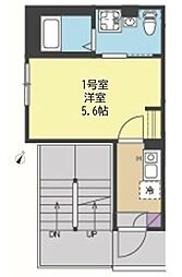 フェリチタ中野島 1Kの間取図画像