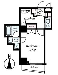 西武新宿線 下落合駅 徒歩3分の賃貸マンション 3階1Kの間取り