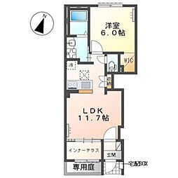 サンプレスII 1LDKの間取図画像