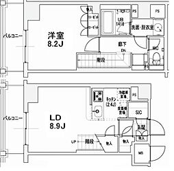 エスティメゾン王子 15階1LDKの間取り