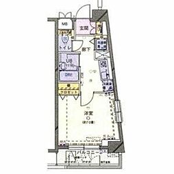 シンシア日本橋新川 7階1Kの間取り