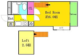 ティーベル南生田 1Kの間取図画像