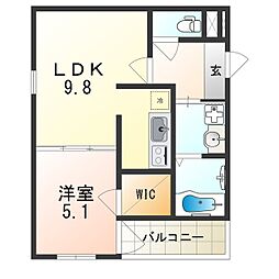 フジパレス城東東中浜 1LDKの間取図画像